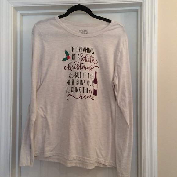 Christmas Long Sleeve Graphic Tee Wine! - Picture 4 of 7